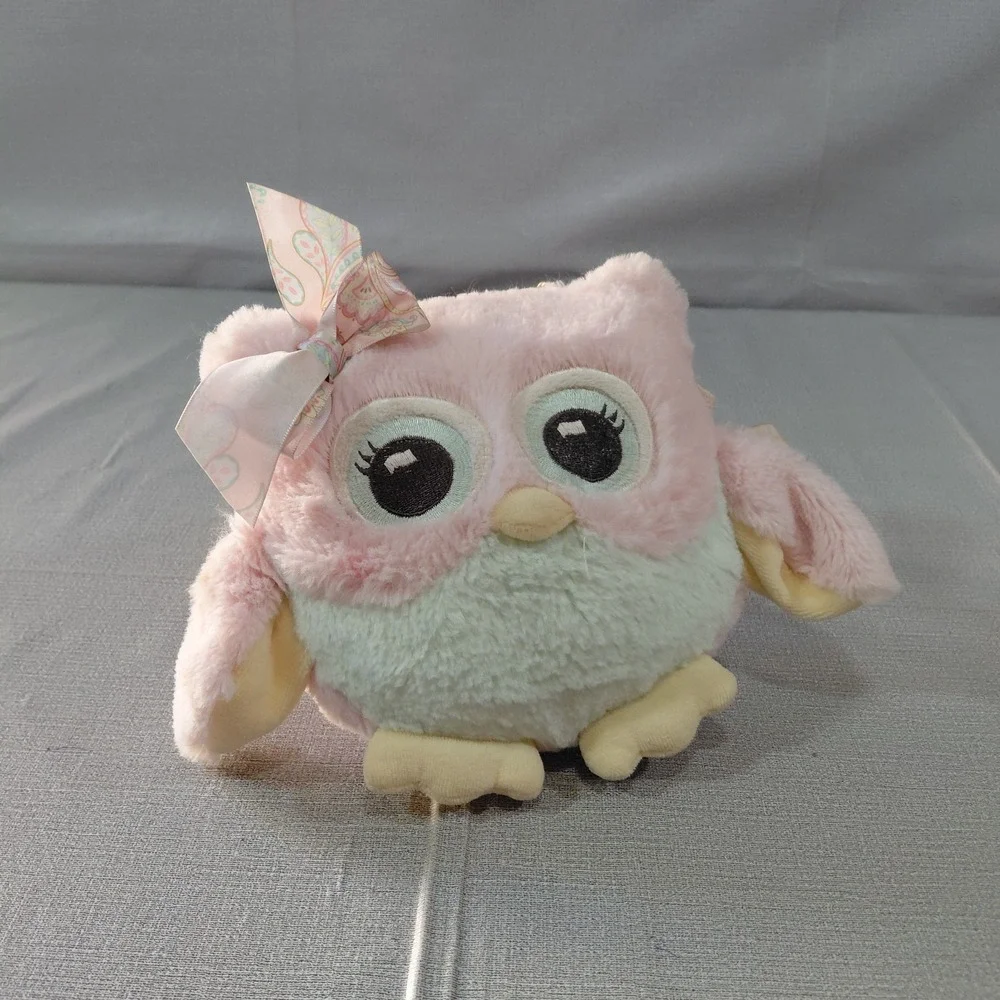 The Bearington Collection Hooter Carrysome Owl Purse Pink Handbag Plush Toy